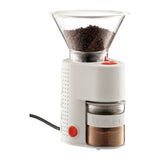 Premium Electric Burr Coffee Grinder - White